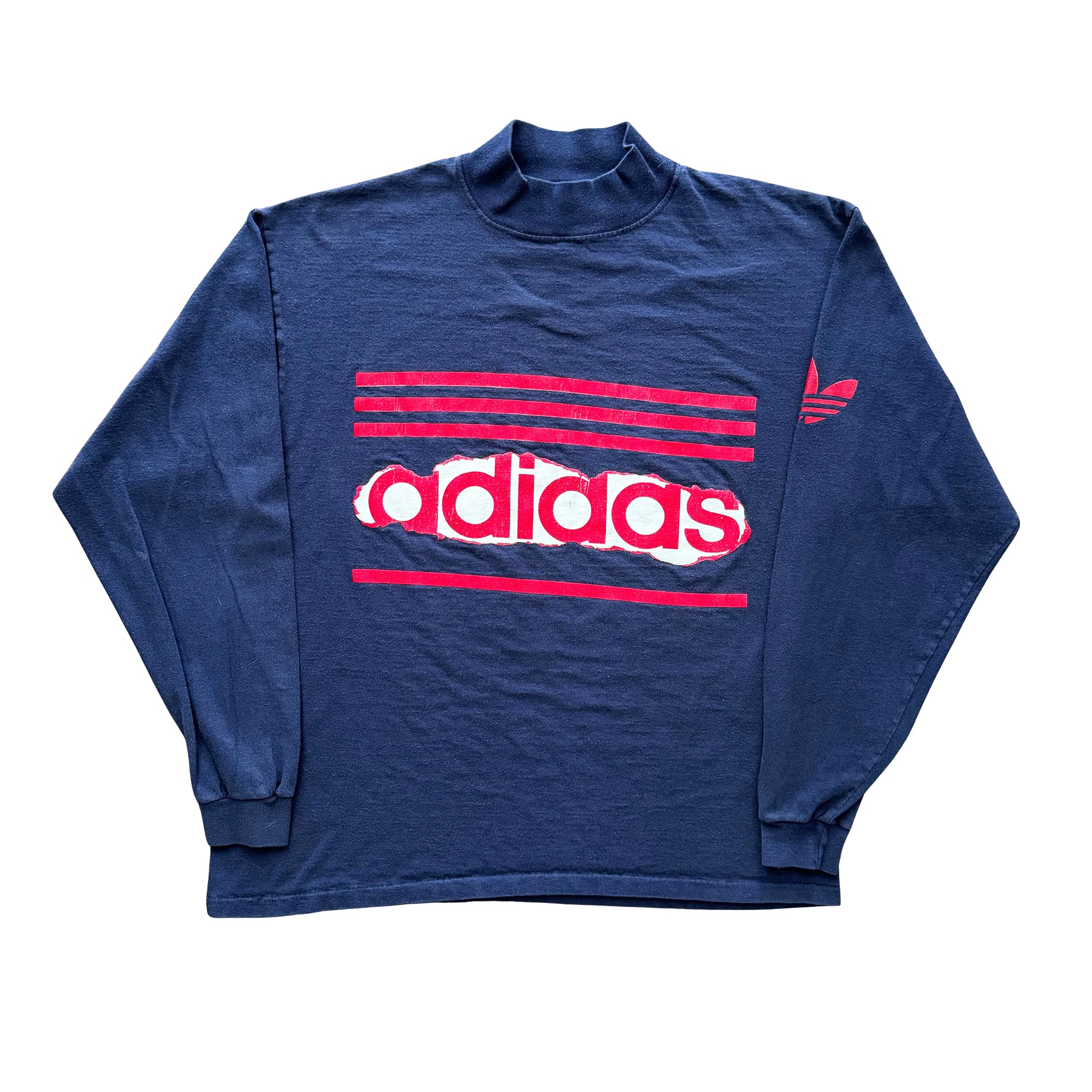 Adidas Trefoil Mock Neck Long Sleeve - L