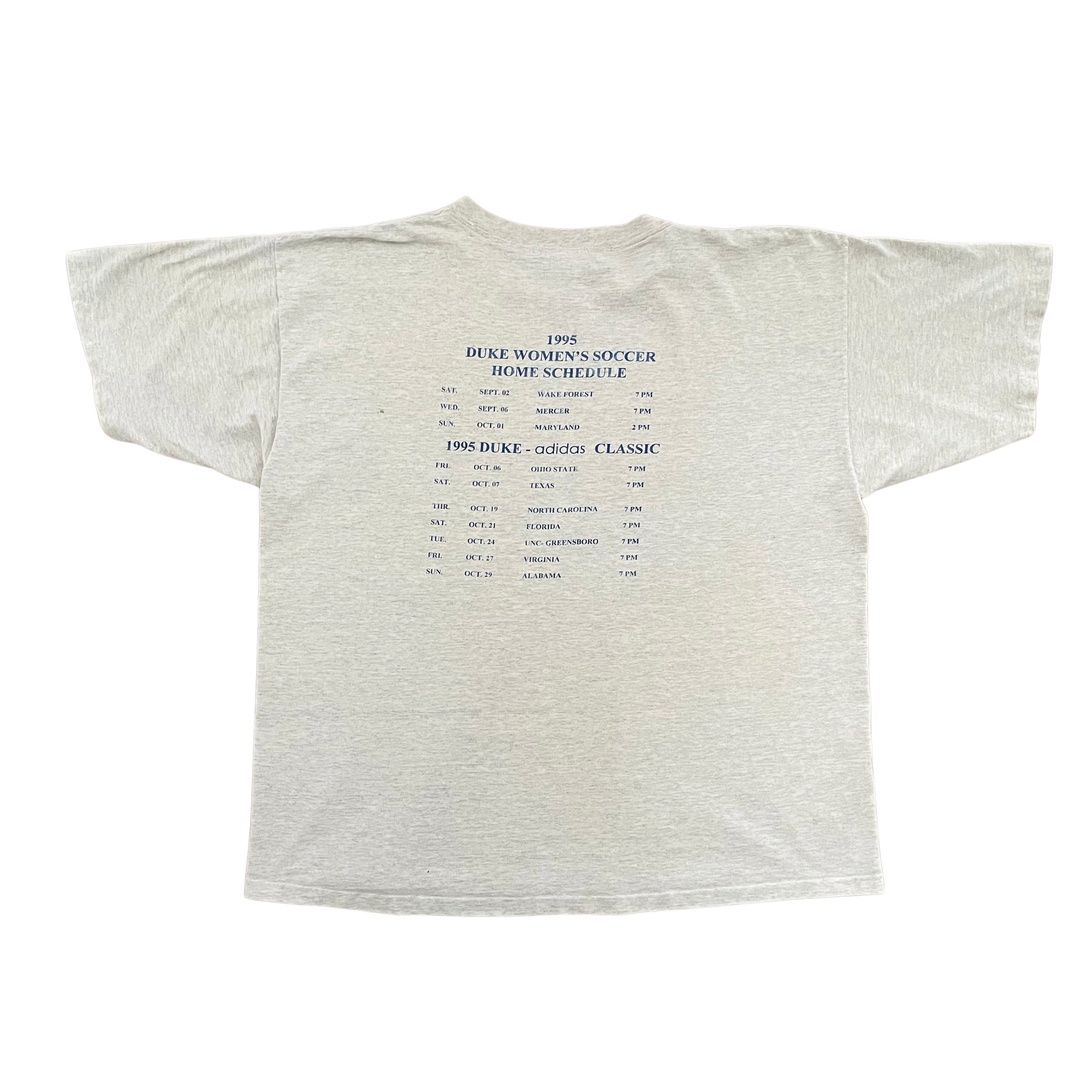 1995 Adidas Duke Women's Soccer T-Shirt - XL