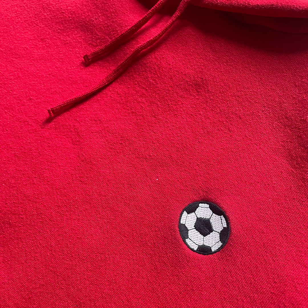 Embroidered Soccer Ball Hoodie - L